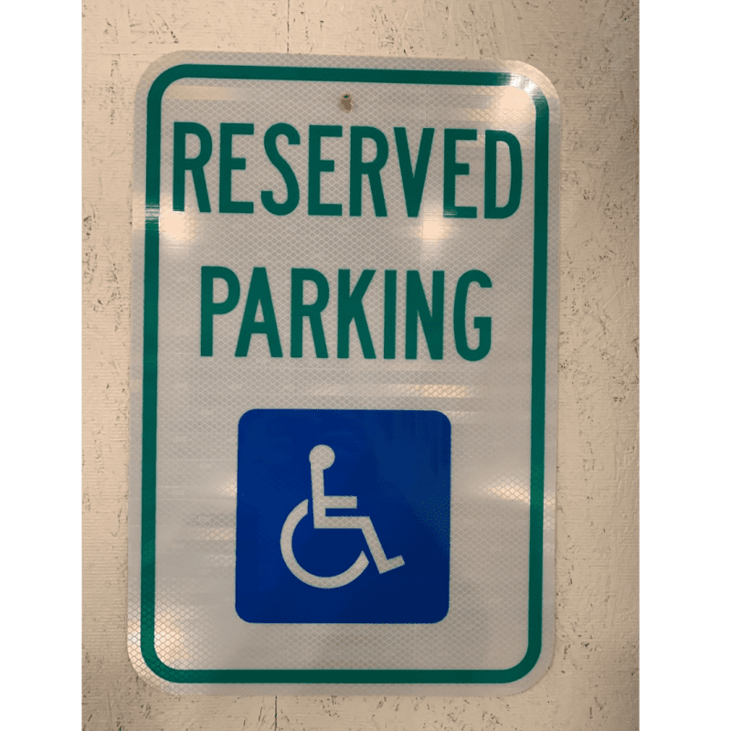 handicap reserved parking sign